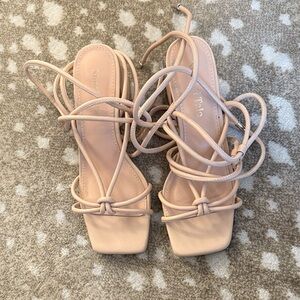 Elegant Nude Strappy Sandals
